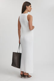 Maternity Crochet Maxi Dress (White) 11