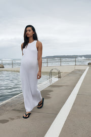 Maternity Crochet Maxi Dress (White) 3