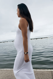 Maternity Crochet Maxi Dress (White) 5