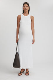 Maternity Crochet Maxi Dress (White) 6
