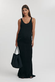 Maternity Crochet Maxi Skirt (Black) 1