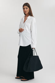 Maternity Crochet Maxi Skirt (Black) 3