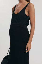 Maternity Crochet Maxi Skirt (Black) 6