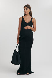Maternity Crochet Maxi Skirt (Black) 8