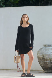 Maternity Crochet Mini Dress (Black) 6