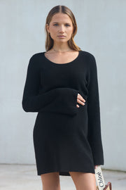 Maternity Crochet Mini Dress (Black) 7