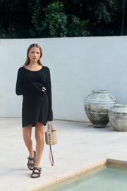 Maternity Crochet Mini Dress (Black) 8