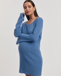 Maternity Crochet Mini Dress (Blue) 5