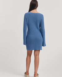 Maternity Crochet Mini Dress (Blue) 6