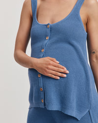 Maternity Crochet Tank (Blue) 4