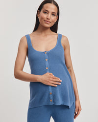 Maternity Crochet Tank (Blue) 6