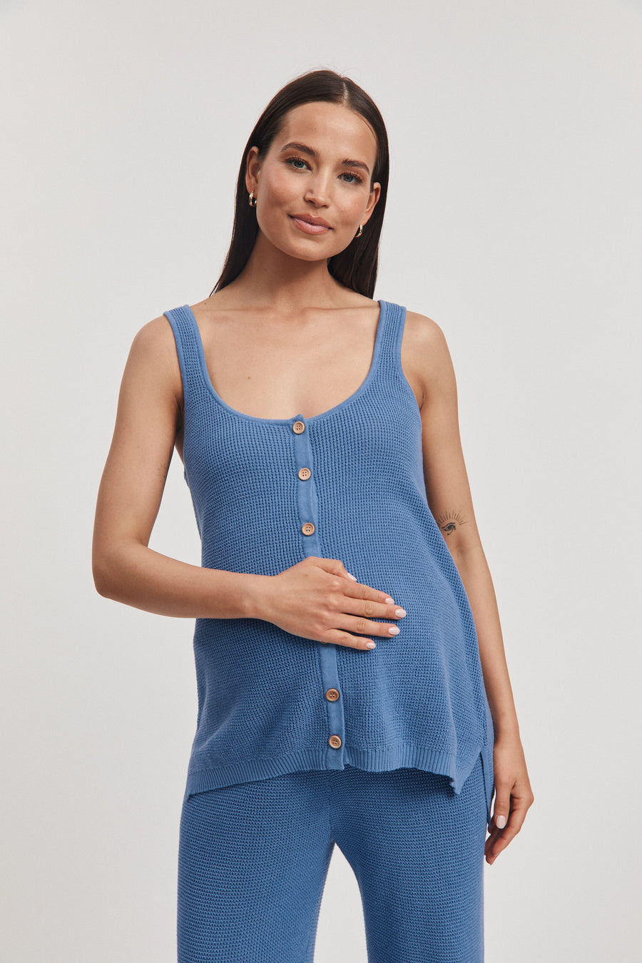 Maternity Crochet Tank (Blue) 6