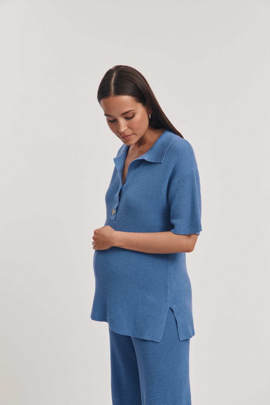 Maternity Crochet Tee (Blue) 5