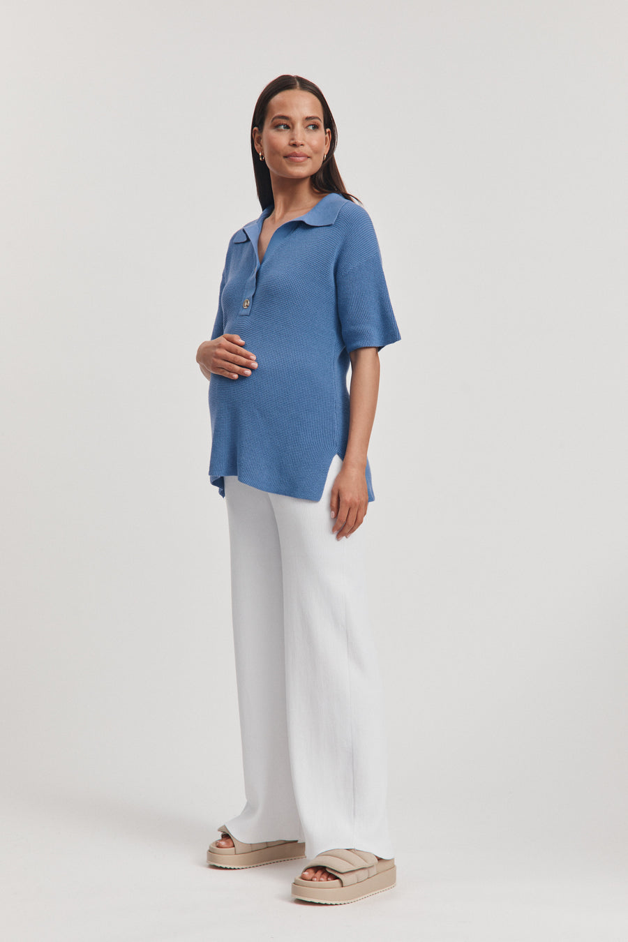 Maternity Crochet Tee (Blue) 6