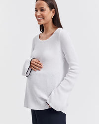 Maternity Crochet Top (White) 2