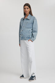 Maternity Denim Jacket (Light Blue) 3