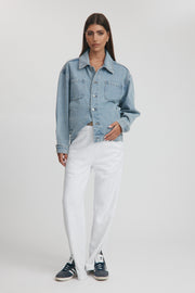 Maternity Denim Jacket (Light Blue) 4