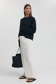Maternity Fluffy Knit Crop Jumper (Navy) 13