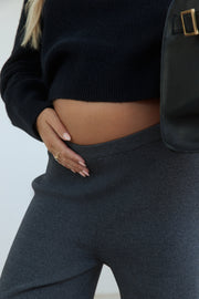 Maternity Fluffy Knit Crop Jumper (Navy) 5