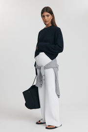 Maternity Fluffy Knit Crop Jumper (Navy) 8