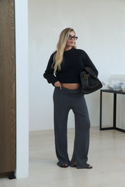 Maternity Fluffy Knit Crop Jumper (Navy) 9