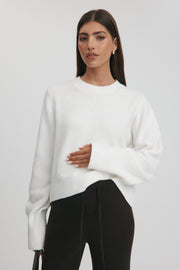 Maternity Fluffy Knit Top (Snow) 14