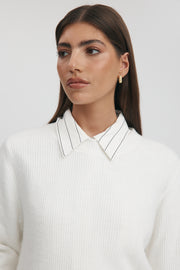 Maternity Fluffy Knit Top (Snow) 2