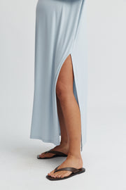 Maternity Jersey Long Sleeve Maxi Dress (Saint Blue) 5