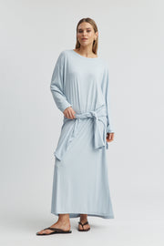 Maternity Jersey Long Sleeve Maxi Dress (Saint Blue) 7
