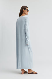Maternity Jersey Long Sleeve Maxi Dress (Saint Blue) 8