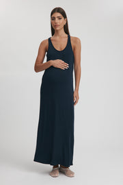 Maternity Jersey Midi Dress (Navy) 1