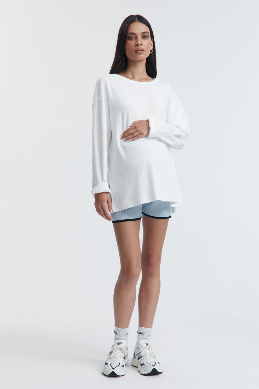 Maternity Knit Bike Shorts (Powder) 8