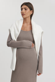 Maternity Knit Dress (Mocha) 2