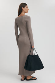 Maternity Knit Dress (Mocha) 7
