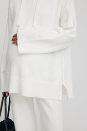 Maternity Knit Hoodie (Ivory) 10