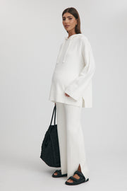 Maternity Knit Hoodie (Ivory) 15