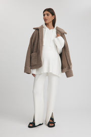 Maternity Knit Hoodie (Ivory) 2
