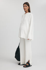 Maternity Knit Hoodie (Ivory) 7