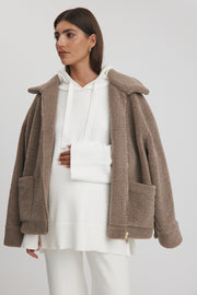 Maternity Knit Hoodie (Ivory) 8