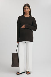 Maternity Knit Jumper (Chocolate) 14