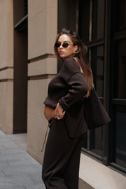 Maternity Knit Jumper (Chocolate) 2