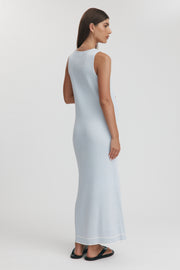 Maternity Knit Midi Dress (Powder & Off White) 14