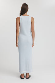 Maternity Knit Midi Dress (Powder & Off White) 15