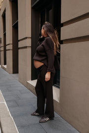 Maternity Knit Pants (Chocolate) 5