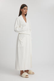 Maternity Knit Robe (Ecru) 2