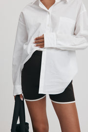 Maternity Knit Shorts (Espresso & Ivory) 1