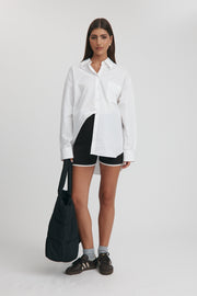Maternity Knit Shorts (Espresso & Ivory) 3