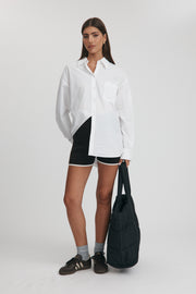 Maternity Knit Shorts (Espresso & Ivory) 5