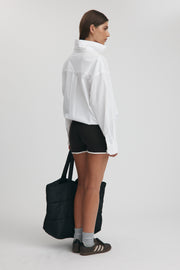Maternity Knit Shorts (Espresso & Ivory) 9