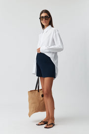 Maternity Knit Shorts (Navy) 5